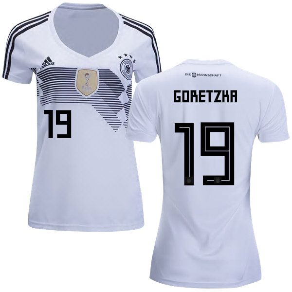 Women's Germany #19 Goretzka White Home Soccer Country Jersey